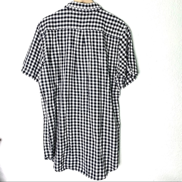 NEW PacSun black/white gingham print button shirt - Picture 4 of 4